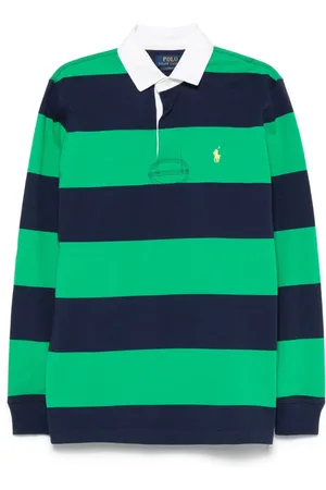 Ralph Lauren Top, Herre, Grøn, L, Bomuld, Grøn Twill Rugby Krave T-shirt
