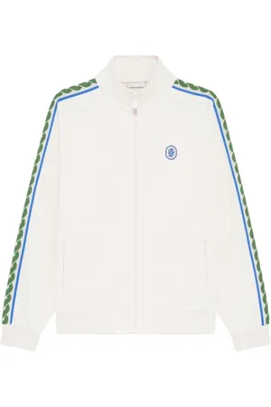 Drôle de Monsieur Sweathshirts & Hoodies, Herre, Hvid, L, Uld, Off Track Jacket med Flettet Skulderbånd