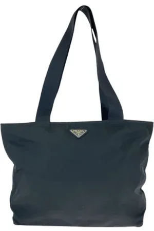 Prada Pre-owned, Dame, Sort, ONE SIZE, Uld, Pre-owned Canvas totes