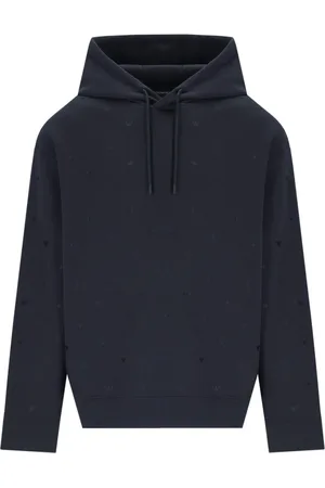 Emporio Armani Sweathshirts & Hoodies, Herre, Blå, XL, Bomuld, Navy Monogram Hoodie