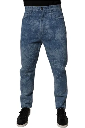 Dolce & Gabbana Jeans, Herre, Blå, M, Denim, Blå Tie Dye Skinny Denim Jeans