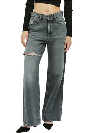 Diesel Jeans, Dame, Grå, W25, Bomuld, Vintage Distressed Jeans