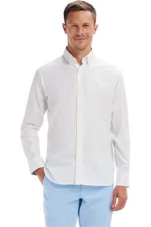 Eden Park Skjorte, Herre, Hvid, 3XL, Bomuld, Hvid bomuld pinpoint skjorte