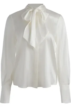 ALICE+OLIVIA Bluser & Skjorter, Dame, Hvid, M, Uld, Hvid Langærmet Skjorte med Knapper