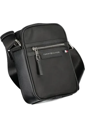 Tommy Hilfiger Taske, Herre, Sort, ONE SIZE, Uld, Sort Polyester Skuldertaske med Justerbar Strop