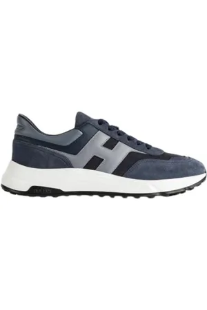 Hogan Sko, Herre, Blå, 44 EU, Læder, Marineblå Lædersneakers