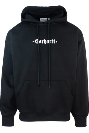 Carhartt Sweathshirts & Hoodies, Herre, Sort, S, Bomuld, Sort Sweater med Justerbar Hætte