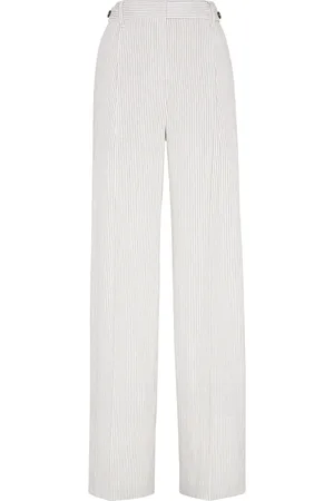 Brunello Cucinelli Bukser, Dame, Hvid, XS, Hvide bukser med skjult frontknap