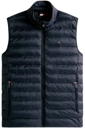Tommy Hilfiger Jakke, Herre, Blå, XL, Uld, Pakbar Quiltet Ærmeløs Puffer Vest