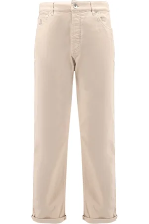 Brunello Cucinelli Bukser, Herre, , 3XL, Bomuld, Broderede bomuldsbukser lavet i Italien