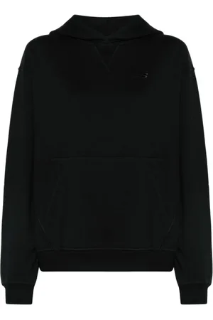 New Balance Sweathshirts & Hoodies, Dame, Sort, M, Bomuld, Sort hættetrøje med broderet logo