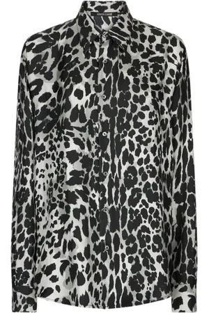 Roberto Cavalli Skjorte, Herre, Sort, L, Jaguar Skin Print Silkeskjorte