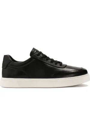 Kazar Sko, Herre, Sort, 41 EU, Uld, Sorte sneakers på en hvid sål