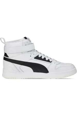 PUMA Sko, Herre, Hvid, 44 1/2 EU, Hvide/sorte snøresko til spil