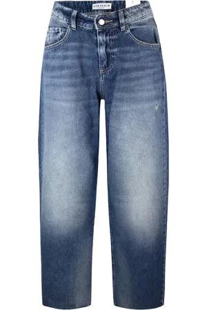 Icon Denim Jeans, Dame, Blå, W28, Bomuld, Blå Brede Ben Lavt Stigende Jeans