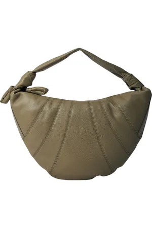 LEMAIRE Taske, Dame, Grøn, ONE SIZE, Uld, Glat læder croissant taske med skulderrem
