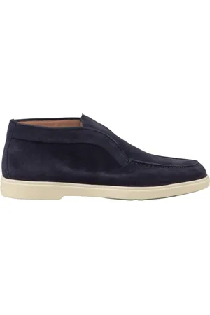 santoni Sko, Dame, Blå, 36 1/2 EU, Suede, Suede Slip-on Ankelstøvle
