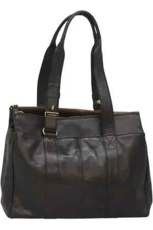 Saint Laurent Pre-owned, Dame, Sort, ONE SIZE, Uld, Pre-owned Laeder hndtasker