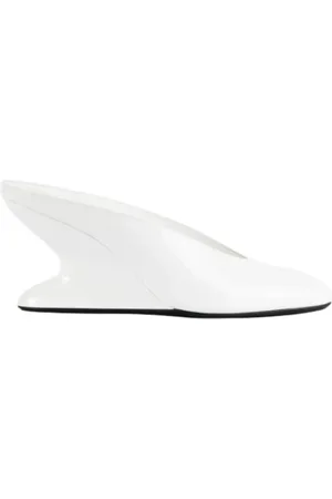Alaïa Sko, Dame, Hvid, 38 EU, Læder, Hvide Skulpturelle Kile Mules