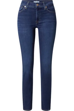 7 for all Mankind Jeans, Dame, Blå, W30, Bomuld, Eco Rinsed Indigo Jeans Roxanne