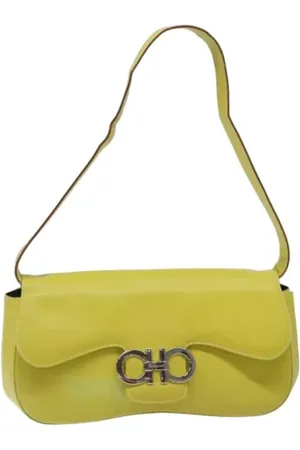 Salvatore Ferragamo Pre-owned, Dame, Gul, ONE SIZE, Uld, Pre-owned Laeder hndtasker