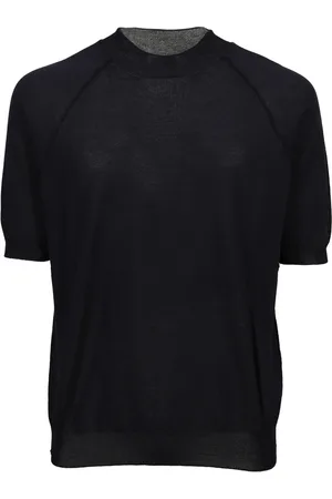 Mauro Grifoni Strik, Herre, Blå, XL, Uld, Blå turtleneck sweater