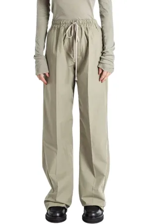 Rick Owens Bukser, Dame, Grøn, XS, Bomuld, Grøn Celadon Straight Bukser