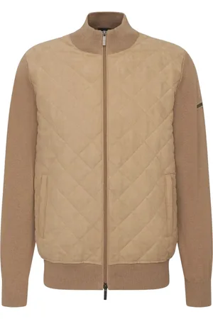 Bugatti Jakke, Dame, Brun, 2XL, Bomuld, Bomuldjakke med quiltet front