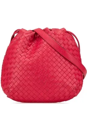Bottega Veneta Pre-owned, Dame, Lyserød, ONE SIZE, Uld, Pre-owned Laeder crossbody-tasker