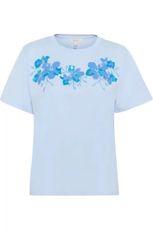 Part Two Top, Dame, Blå, S, T-shirt med perler og palietter