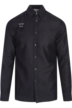 Alexander McQueen Skjorte, Herre, Blå, M, Denim, Blå Denim Harness Skjorte T-Spænde