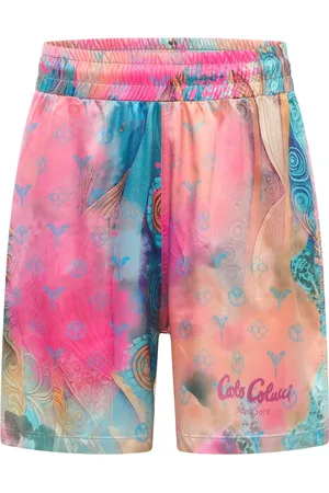 Carlo Colucci Shorts, Herre, Lyserød, L, Ornament Strik Oversize Shorts