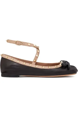 VALENTINO GARAVANI Sko, Dame, Sort, 39 EU, Læder, Rockstud Ballerinaer