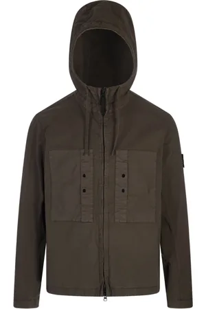Stone Island Jakke, Herre, Grøn, S, Bomuld, Grøn Bomuld Elastan Standard Herretøj