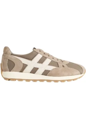 Hogan Sko, Herre, Brun, 40 EU, Læder, Brun Sneakers med Elfenben og Brun Detaljer