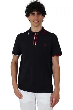 HARMONT&BLAINE Top, Herre, Blå, 2XL, Bomuld, Polo MED Multifarvet Kant