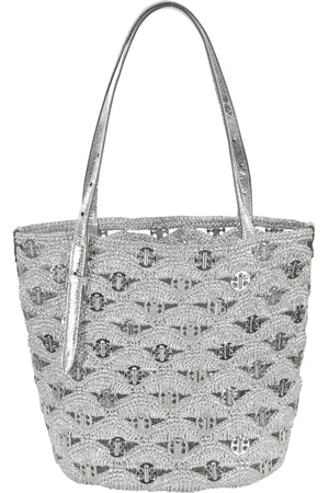 Paco rabanne Taske, Dame, Grå, ONE SIZE, Nylon, Sølv Håndtaske med Dobbelt Håndtag