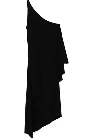 Gimaguas Kjole, Dame, Sort, XS, Sort Asymmetrisk Kjole med Frontslids