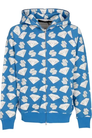 Billionaire Boys Club Sweathshirts & Hoodies, Herre, Blå, M, Bomuld, Lys Sweatshirt Herre Lynlås Herre Diamanter & Dollars Lynlås Hættetrøje Blå