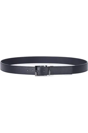 Emporio Armani Tilbehør, Herre, Blå, ONE SIZE, Læder, Marineblå Vendbar Læderbælte
