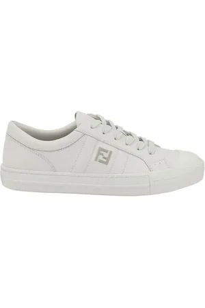 Fendi Sko, Herre, Hvid, 43 EU, Læder, Ikoniske Logo Læder Sneakers Justerbar Pasform