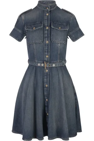 Alexander McQueen Kjole, Dame, Blå, S, Denim, Blå Denim Mini Kjole