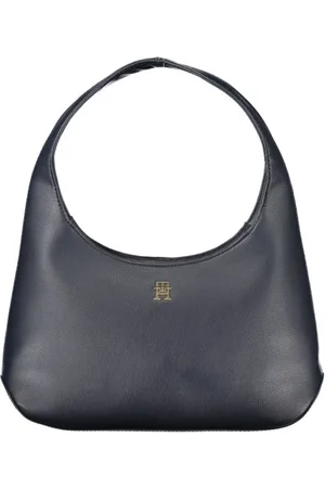 Tommy Hilfiger Taske, Dame, Blå, ONE SIZE, Uld, Blå Polyester Skuldertaske med Lynlås
