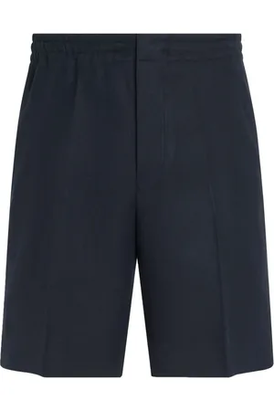 Ermenegildo Zegna Shorts, Herre, Blå, L, Linned, Linned shorts med lommer