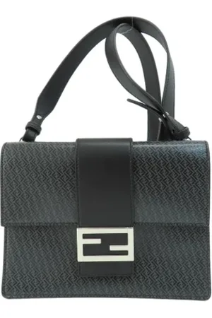 Fendi Pre-owned, Dame, Sort, ONE SIZE, Uld, Pre-owned Laeder skuldertasker
