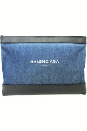 Balenciaga Pre-owned, Herre, Blå, ONE SIZE, Læder, Pre-owned Canvas clutches