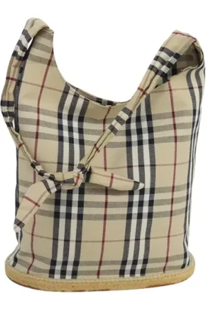 Burberry Pre-owned, Dame, , ONE SIZE, Uld, Pre-owned Canvas skuldertasker