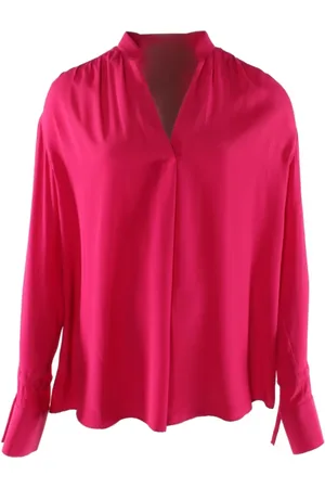Pinko Bluser & Skjorter, Dame, Lyserød, S, Uld, Fuchsia Silkebluse