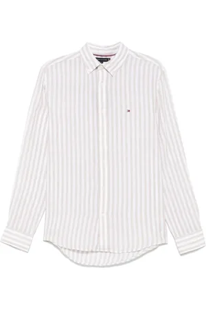 Tommy Hilfiger Skjorte, Herre, , L, Stribet Skjorte med Logo Detalje