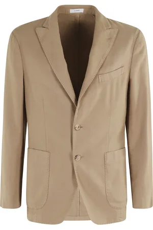 Boglioli Jakke, Herre, Brun, L, Linned, Beige Linned Blazer med Reverskrave